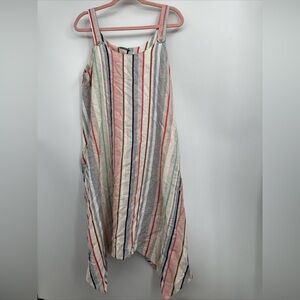 FOIL New Zealand Striped Linen Blend Jumper Dress Size 8 (M) Oversized NEW